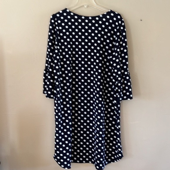 Green Envelope Los Angeles dress size 2X navy white polka dot flutter sleeve - Picture 7 of 13